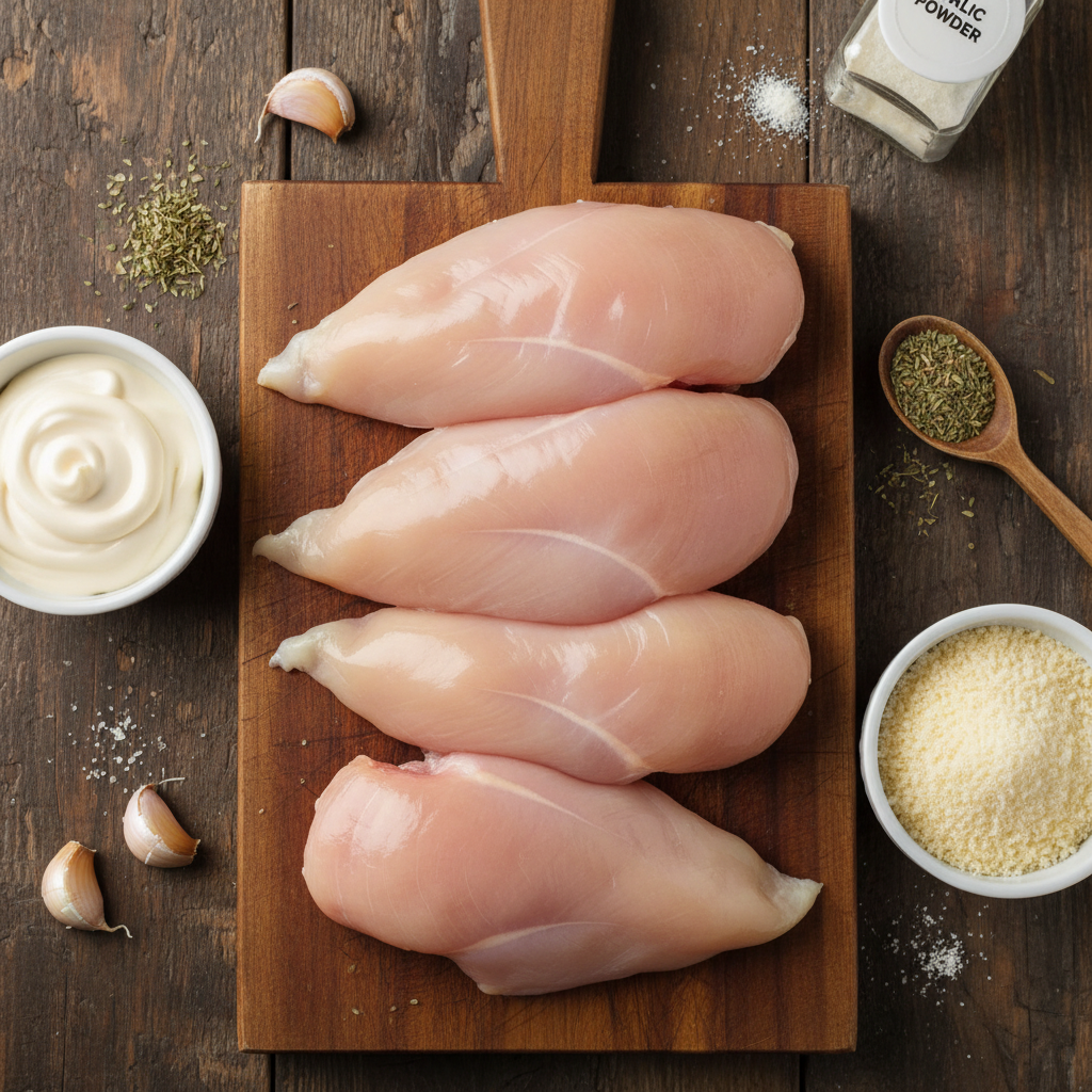 Ingredients measured and ready for Melt In Your Mouth Chicken