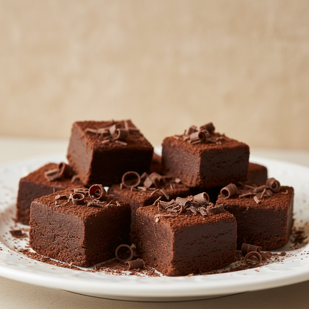 Cut and served mocha fudge