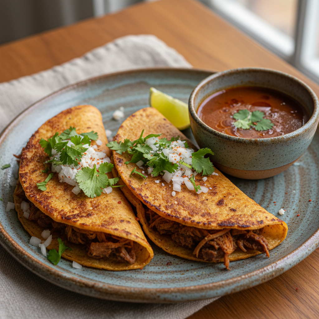 Ingredients for Birria Tacos on a table