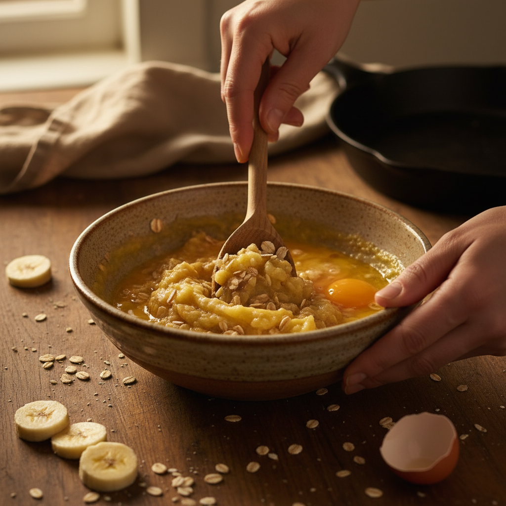 Preparation instructions for Omelet with bananas