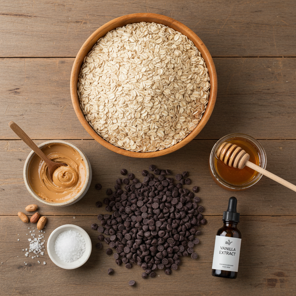 Ingredients for No-Bake Peanut Butter Oat Cups