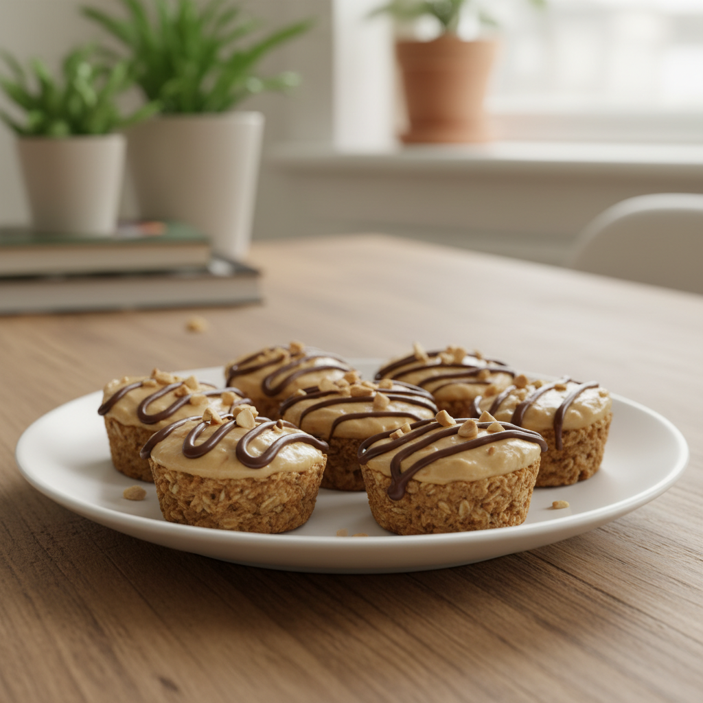 Chilled No-Bake Peanut Butter Oat Cups served