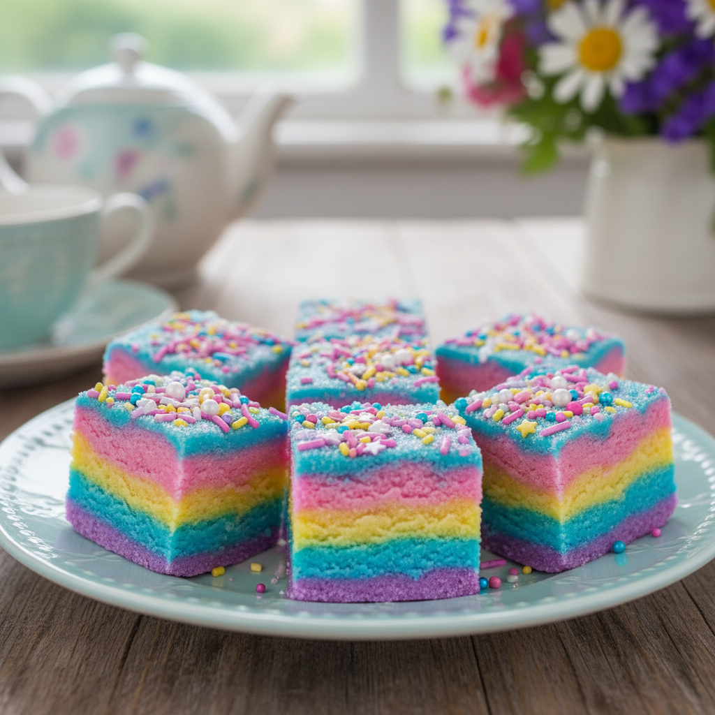 Finished unicorn fudge with sprinkles