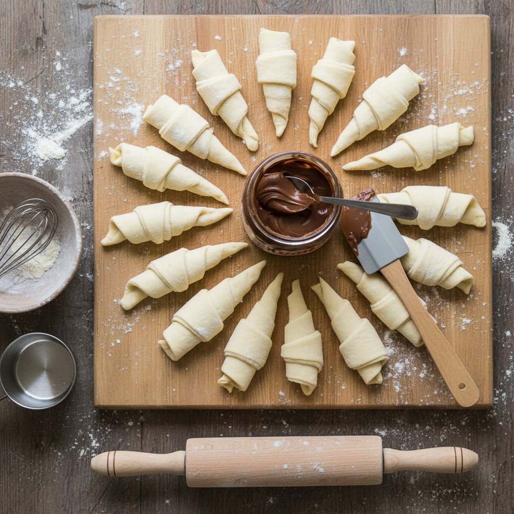Ingredients for Nutella crescent rolls