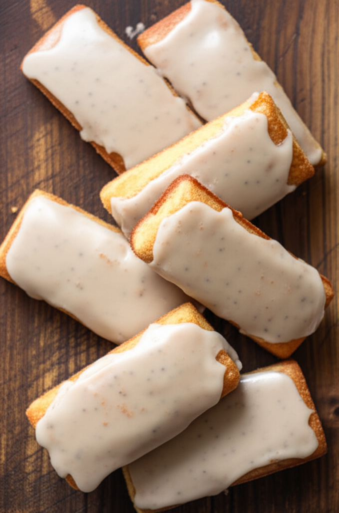 Old-fashioned buttermilk donut bars warm and glazed