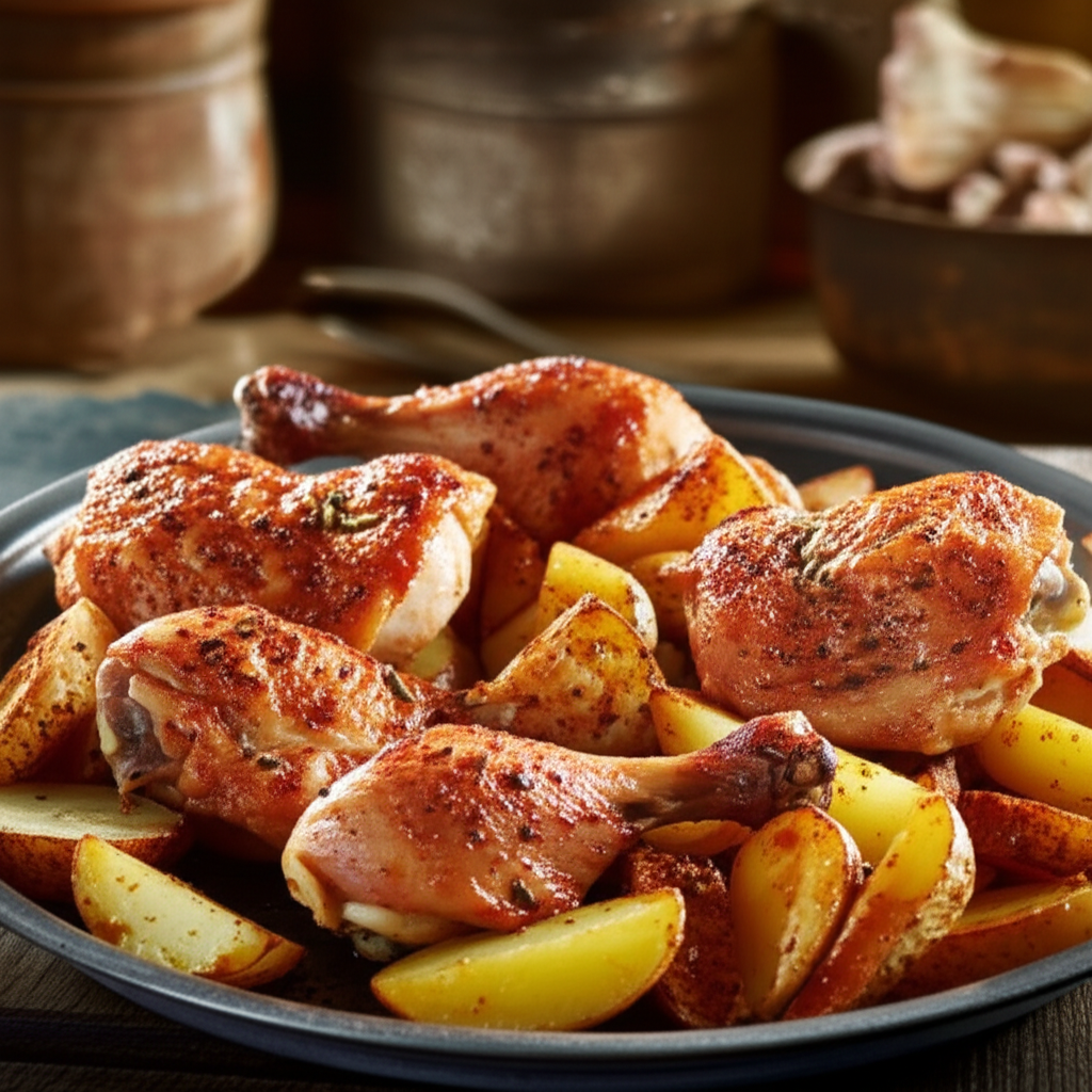 One-pan chicken and potatoes dish