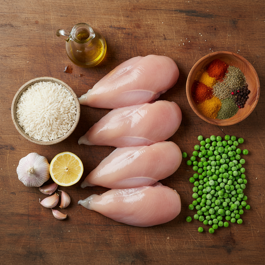 Ingredients for Mediterranean Chicken with Rice
