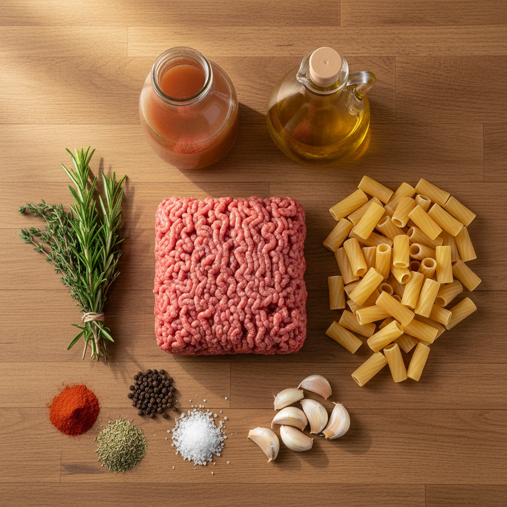 Creamy beef spaghetti made in one pot and served hot