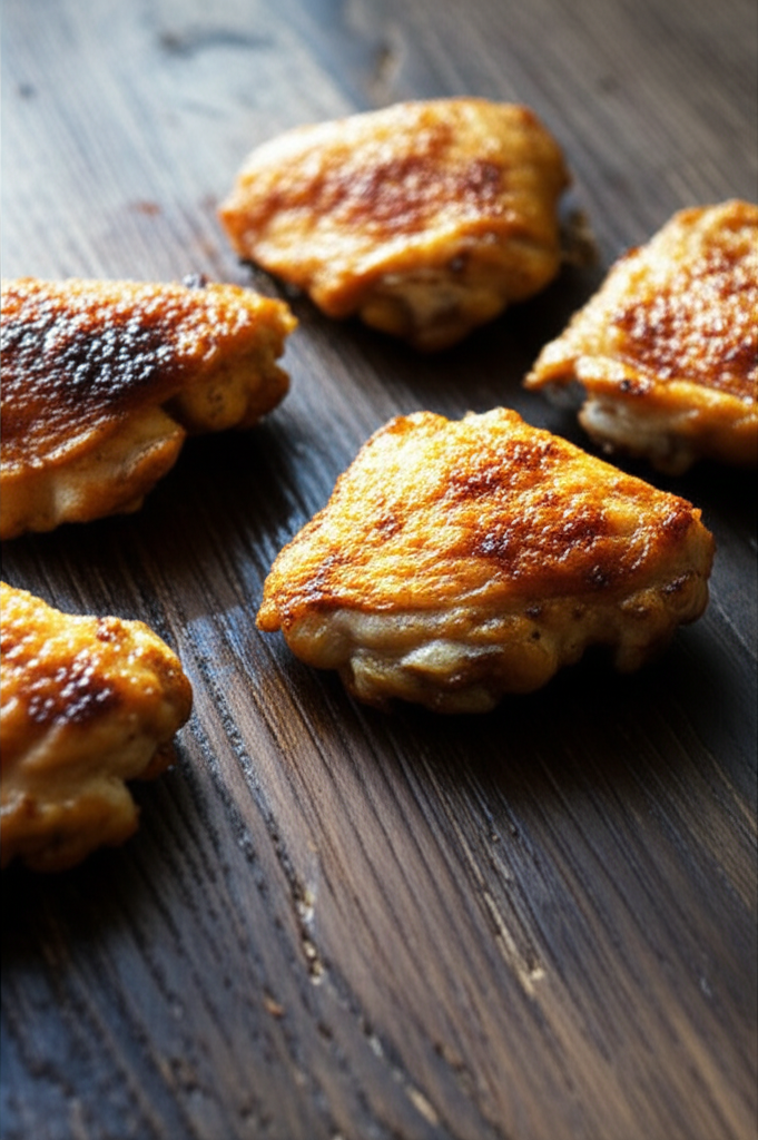 Oven baked chicken thighs fresh from the oven