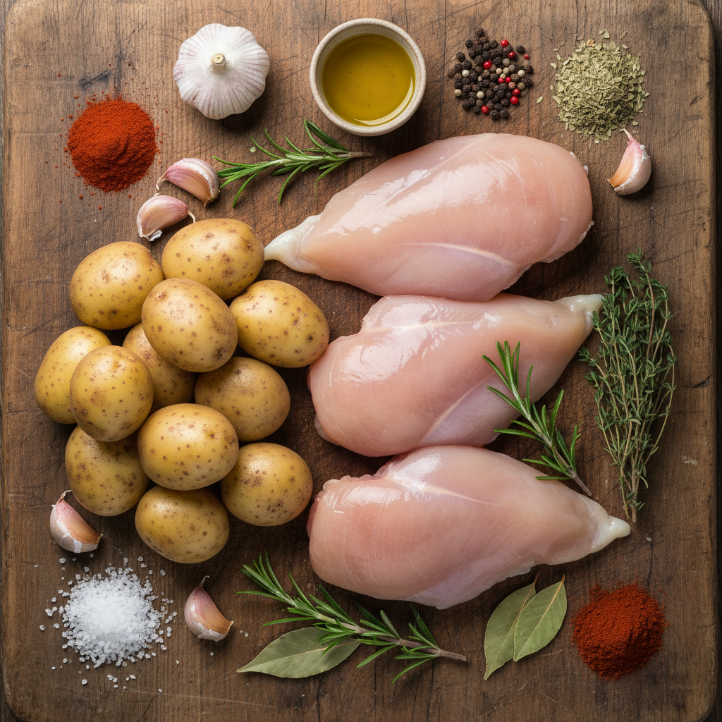 Ingredients for tender chicken breasts recipe