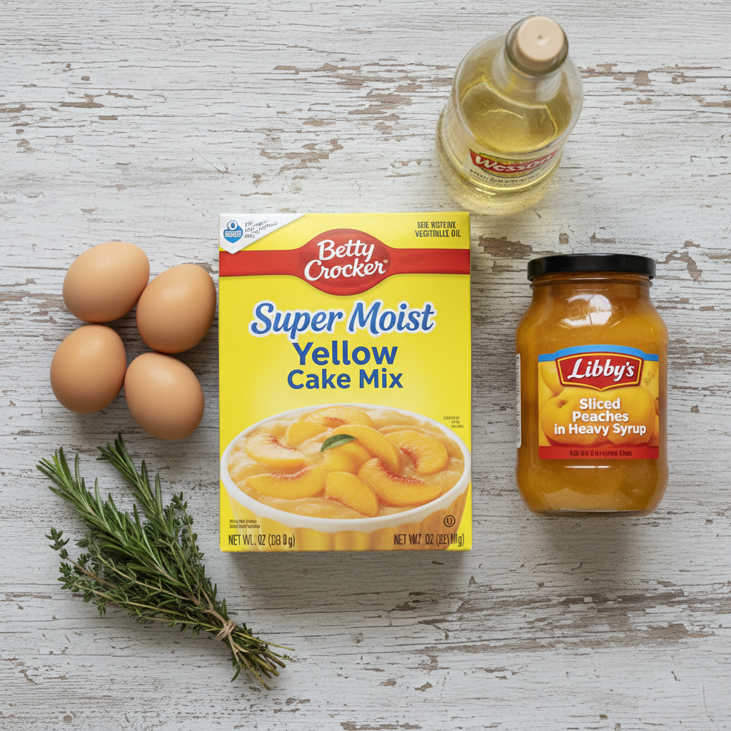 Golden Peach Vanilla Bundt Cake after baking in Grandma's old Bundt pan