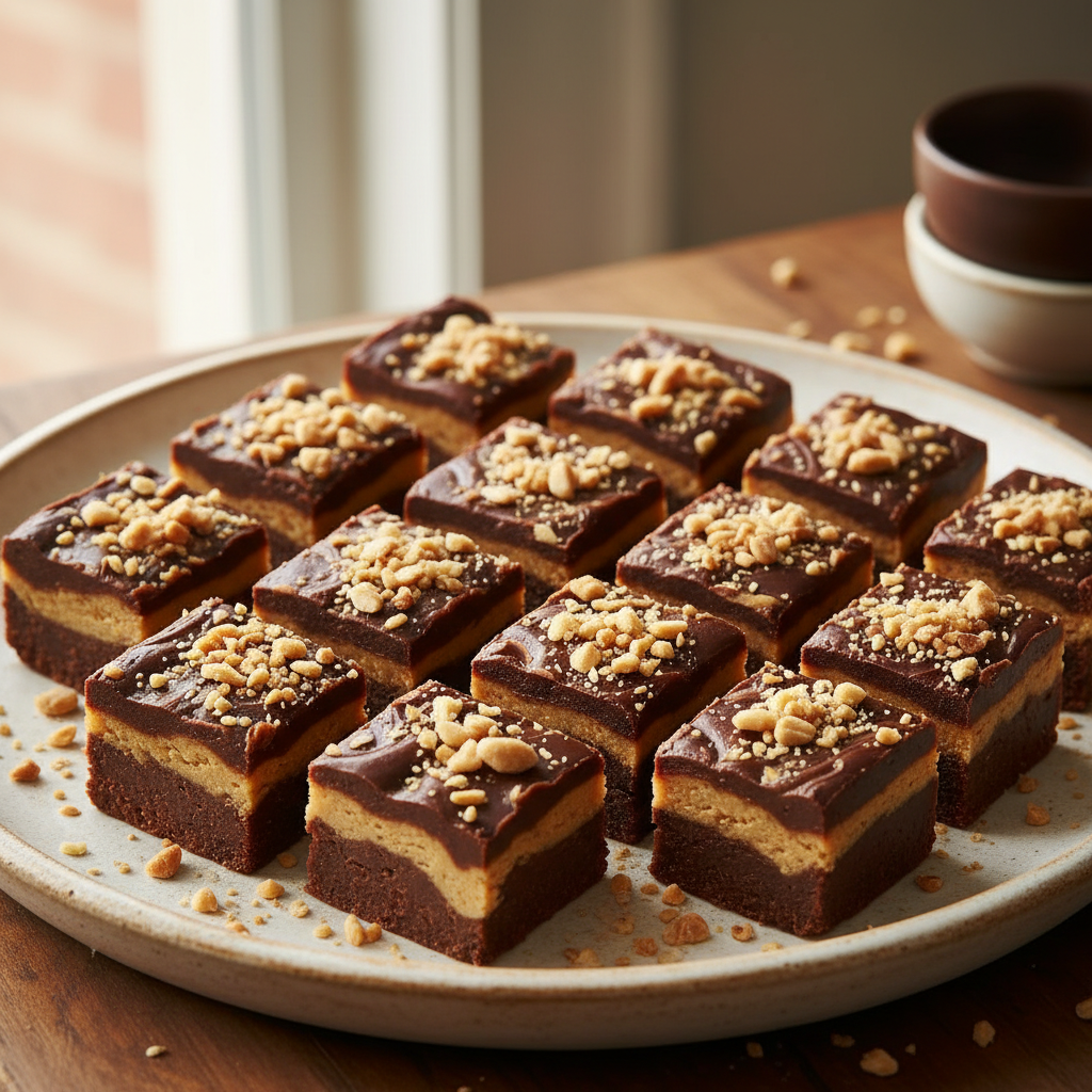 Peanut Butter Chocolate Swirl Fudge cut into squares