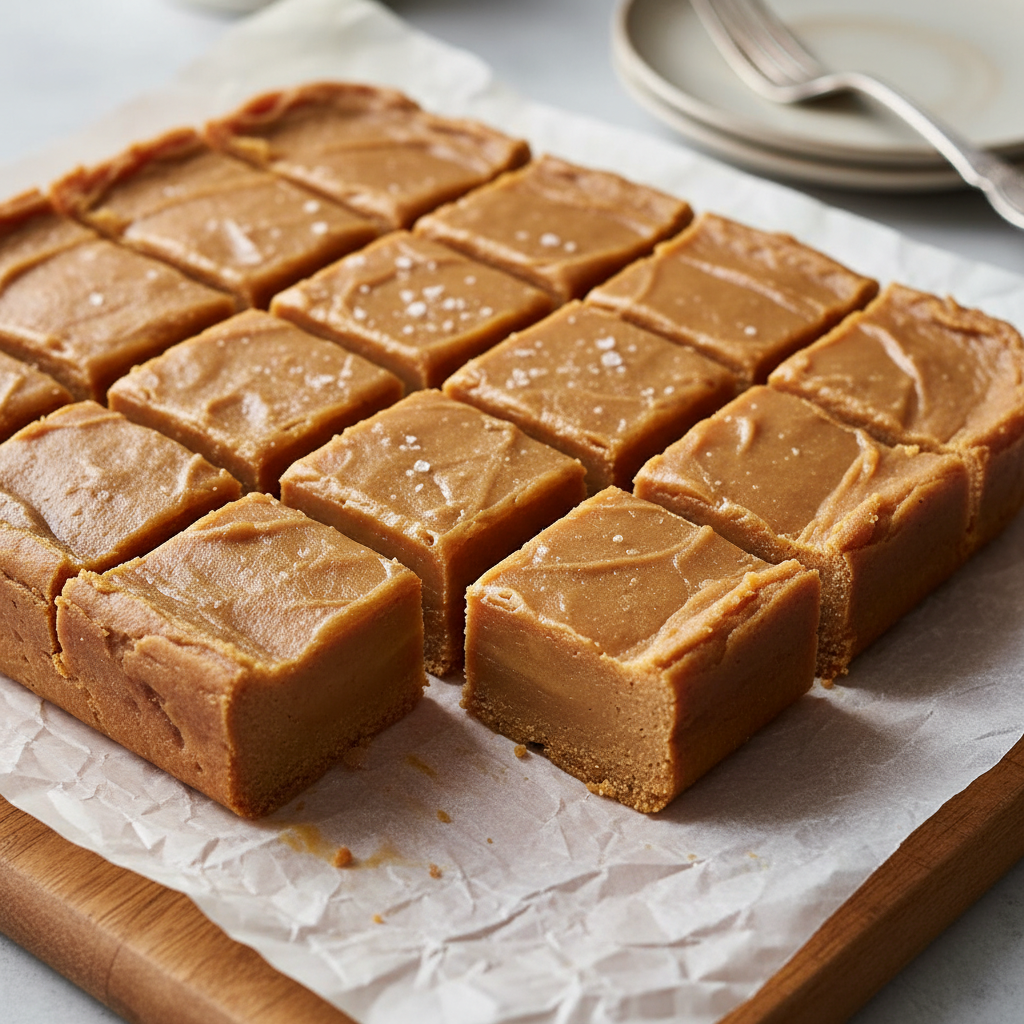 Mixing peanut butter and vanilla extract into fudge mixture