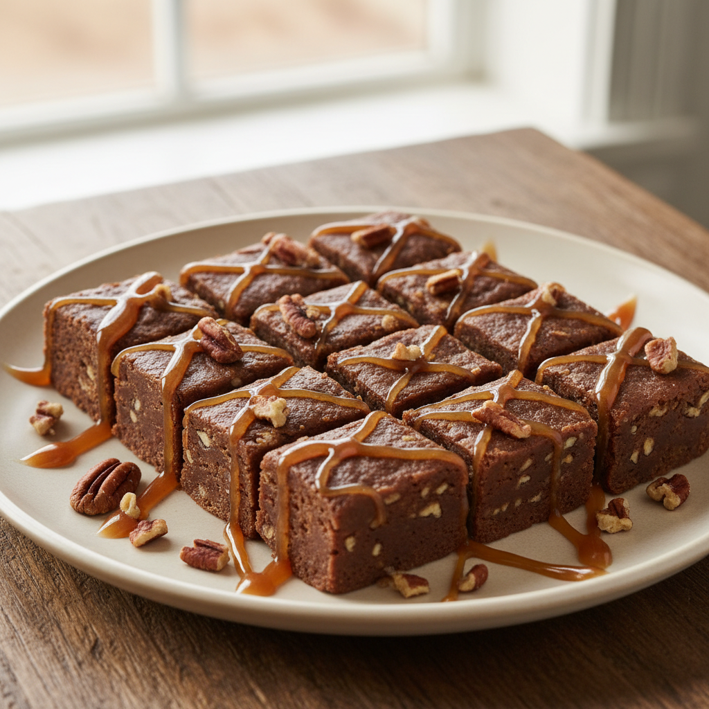 Cutting and serving pecan praline fudge