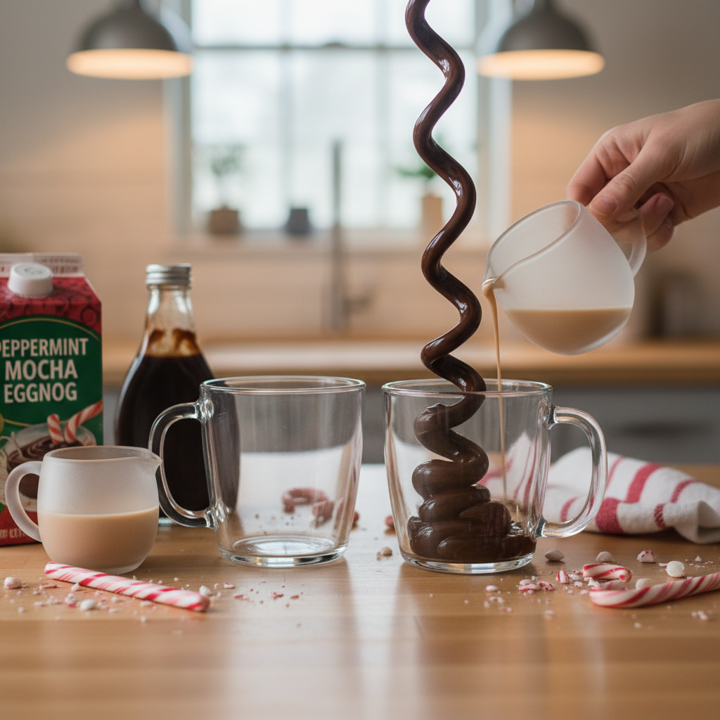 Festive Peppermint Mocha Eggnog Drink