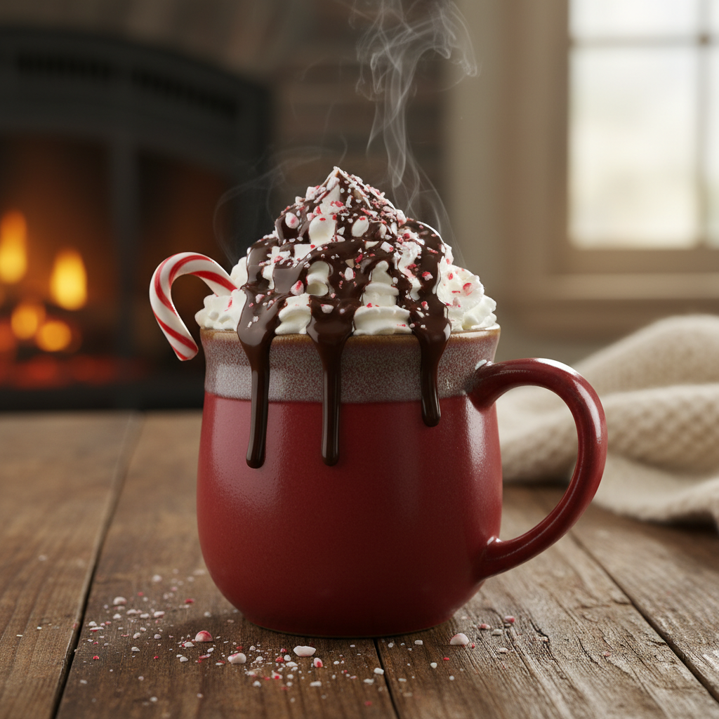 Enjoying a Peppermint Mocha