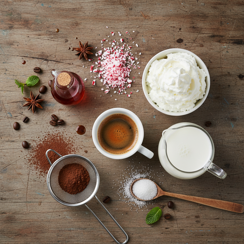 Ingredients for Peppermint Mocha