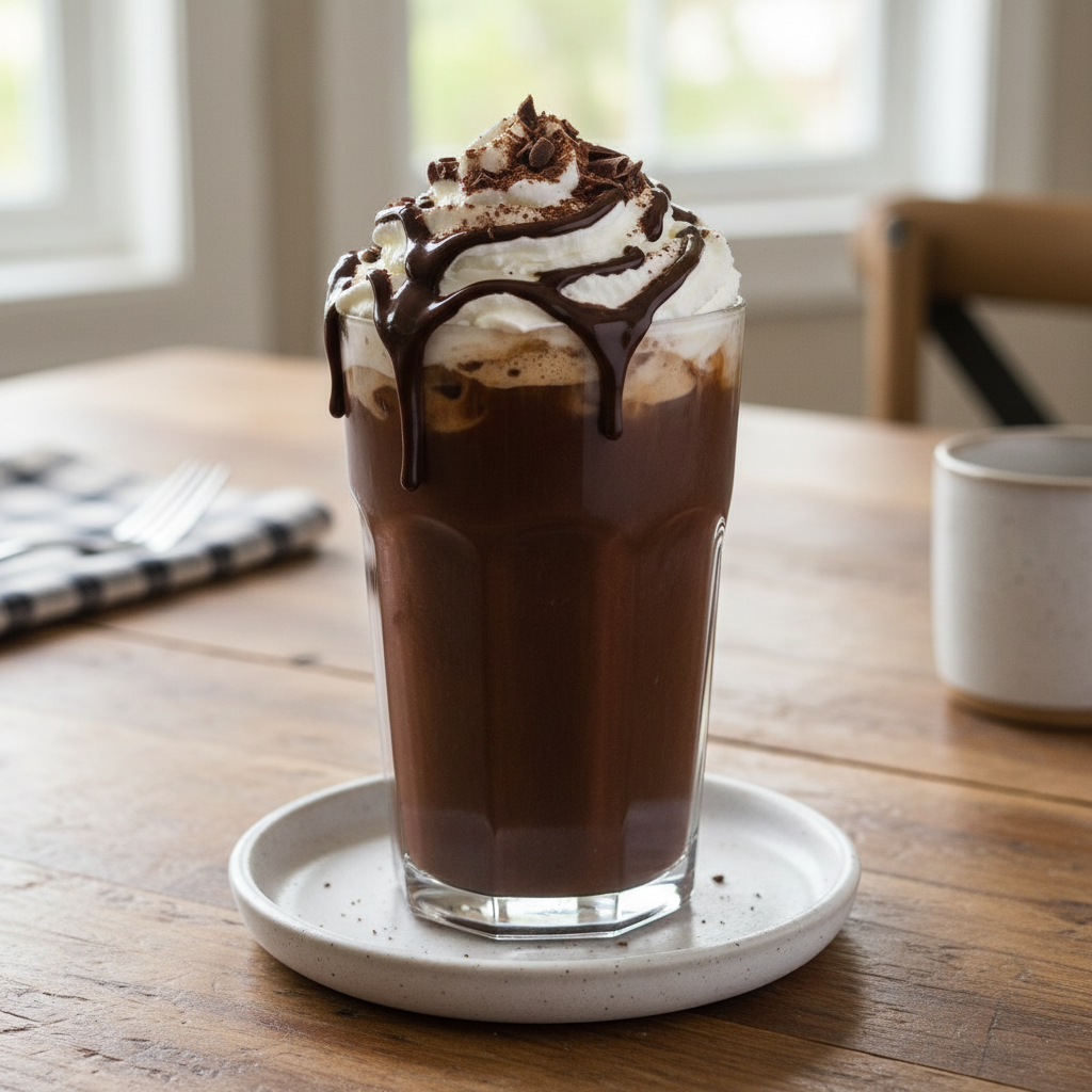 Chocolate Protein Iced Coffee ready to enjoy