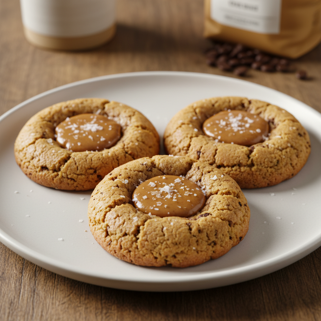 Stored peanut butter espresso cookies and packaging