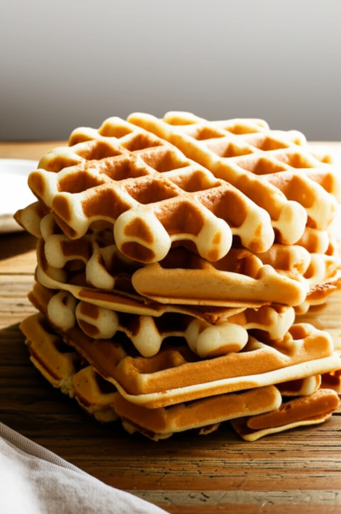 Healthy protein waffles cooked and ready to eat