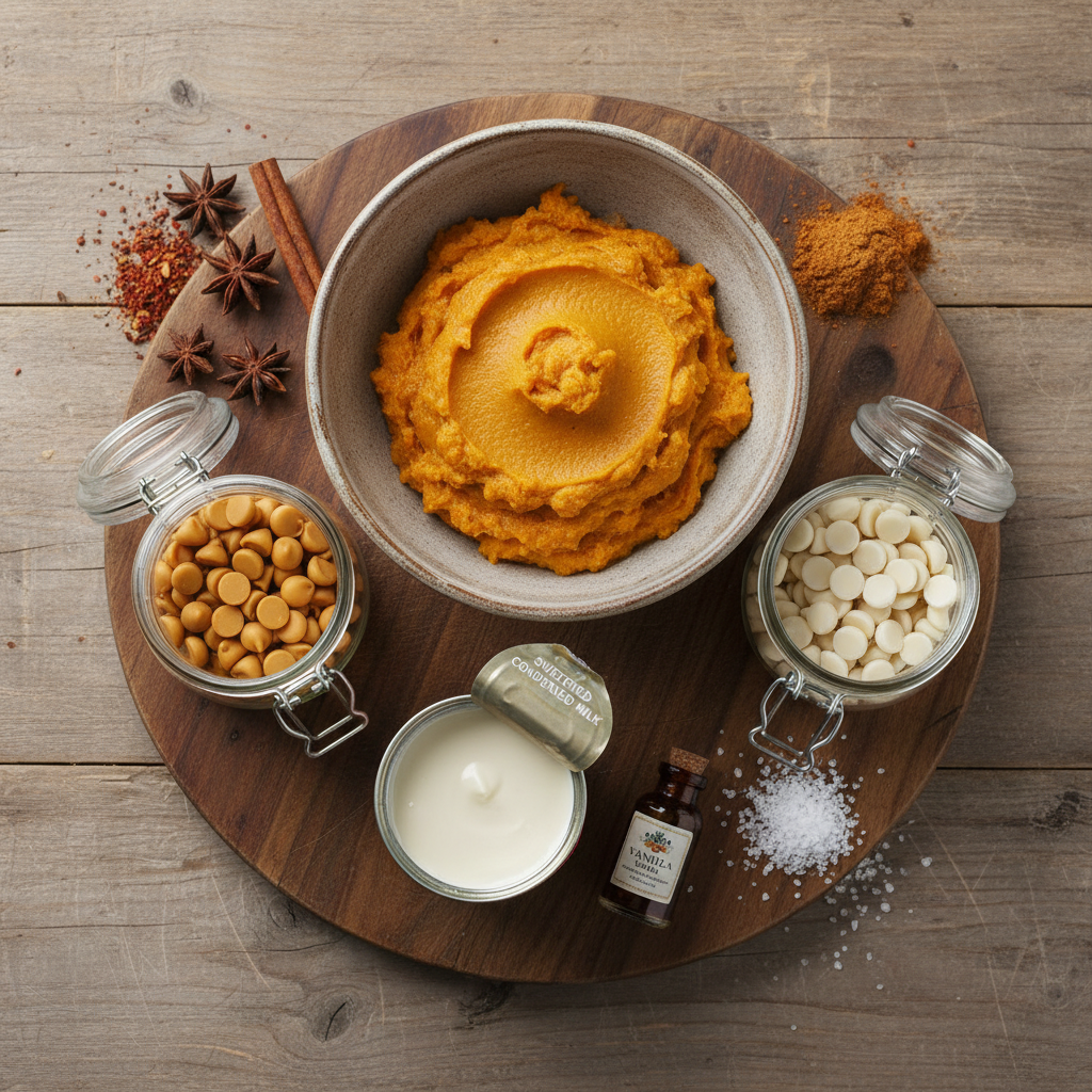 Ingredients for Pumpkin Spice Fudge