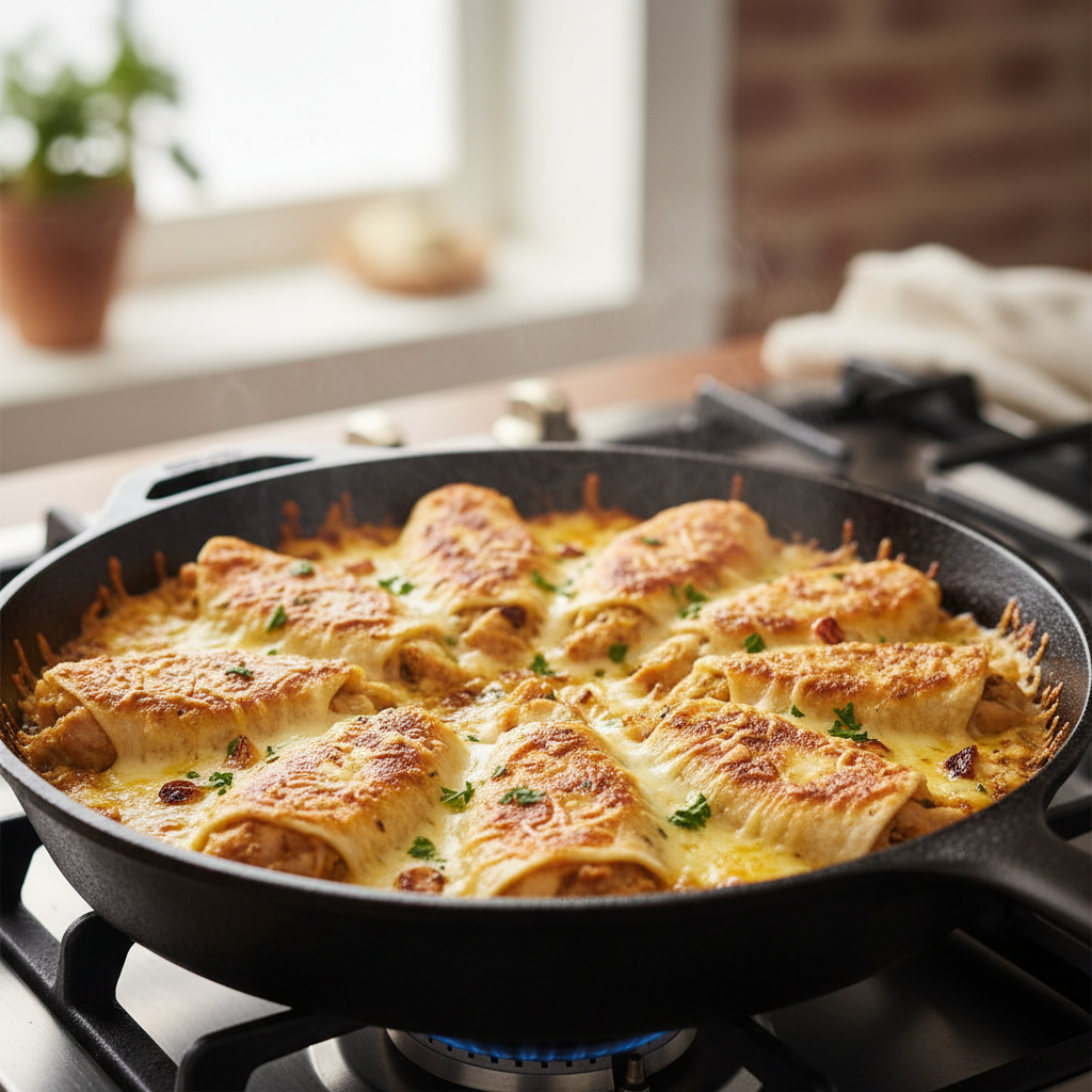 Cheesy Garlic Chicken Wraps on plate