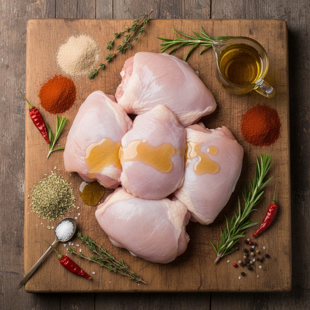 Ingredients for oven baked chicken thighs