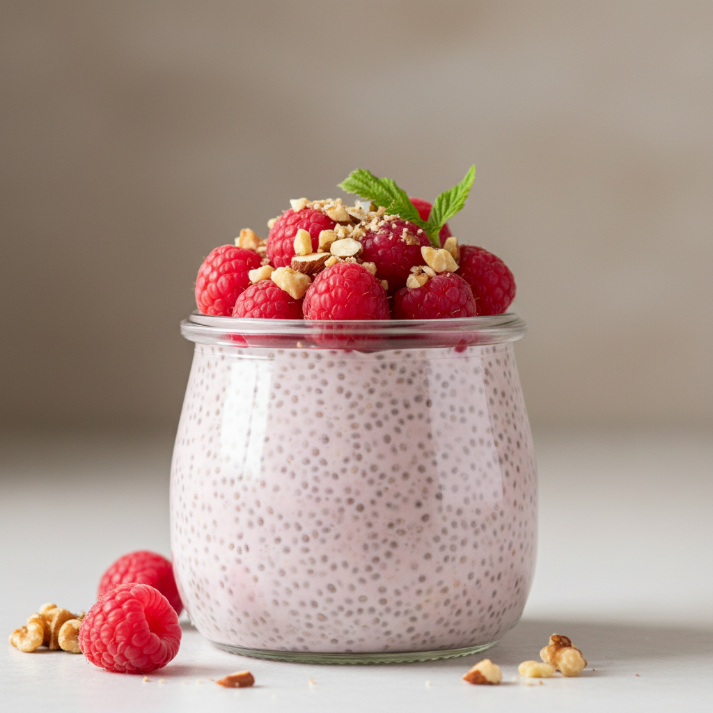 Raspberry Chia Pudding Serving