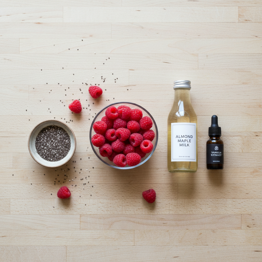 Ingredients for Raspberry Chia Pudding