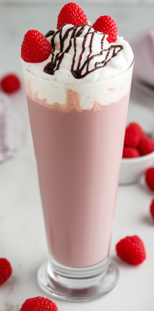 Raspberry Mocha drink in a glass