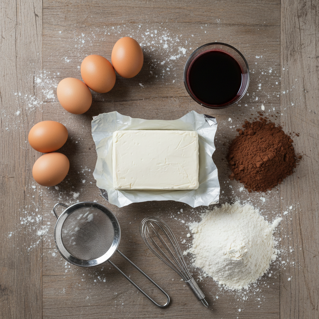 Ingredients for Red Velvet Cheesecake Brownies