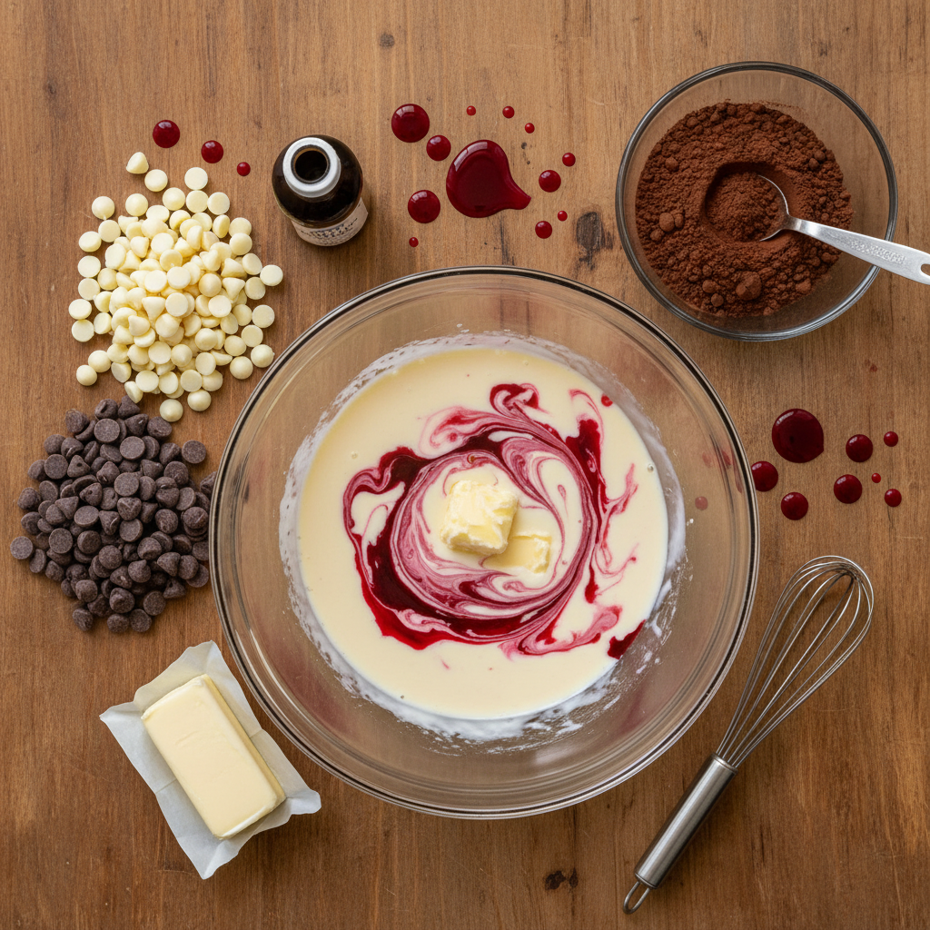 Red Velvet Fudge ingredients