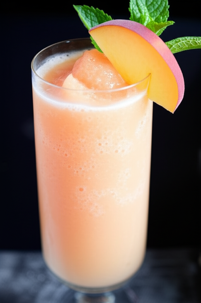 Refreshing Peach Daiquiri cocktail on summer table
