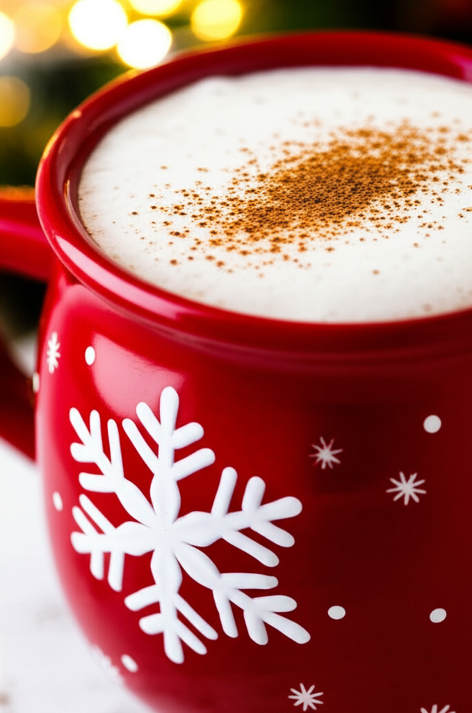 Chocolate Eggnog in Glass Mug