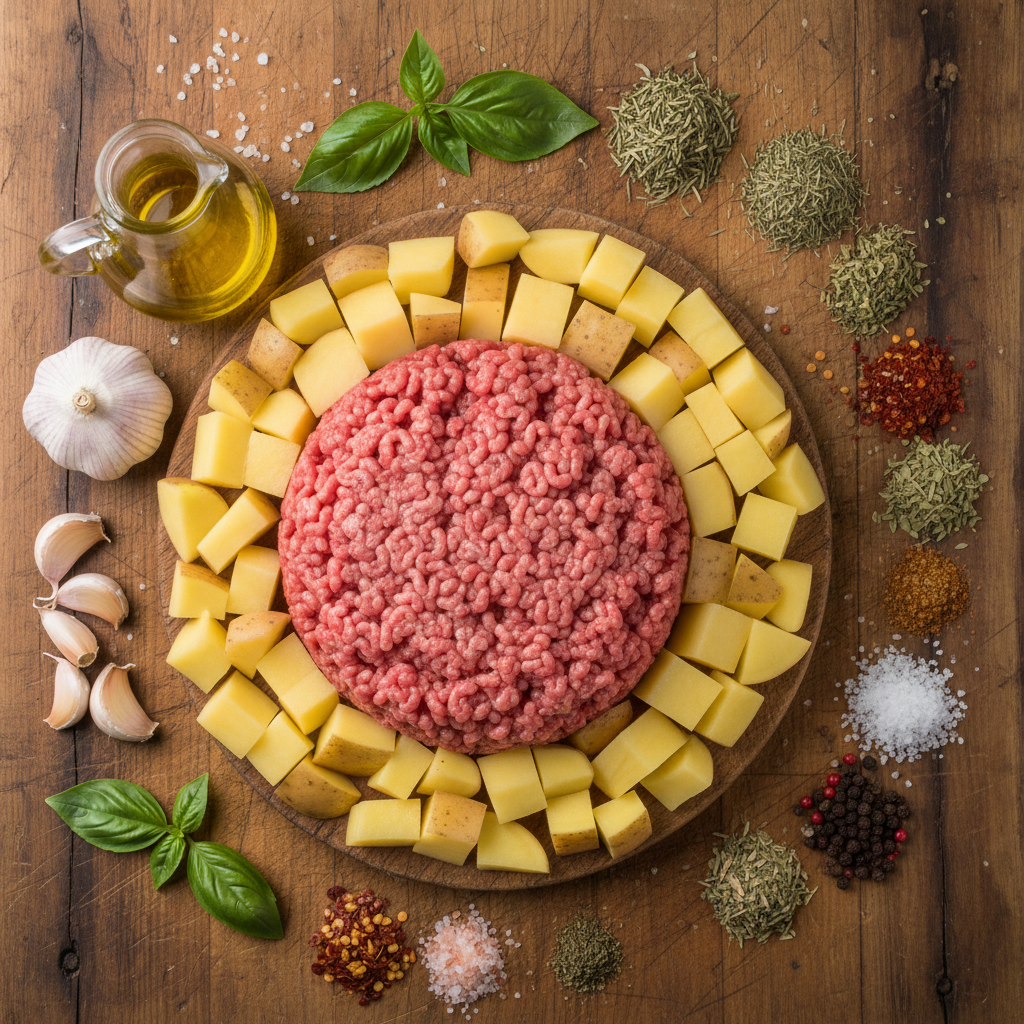 Ingredients for Salisbury Steak with Gravy