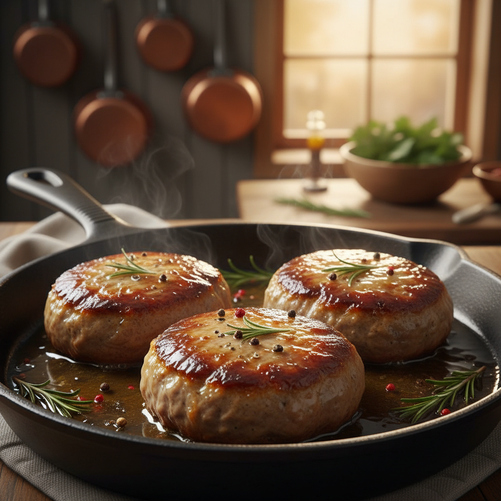 Salisbury Steak with Gravy plated meal