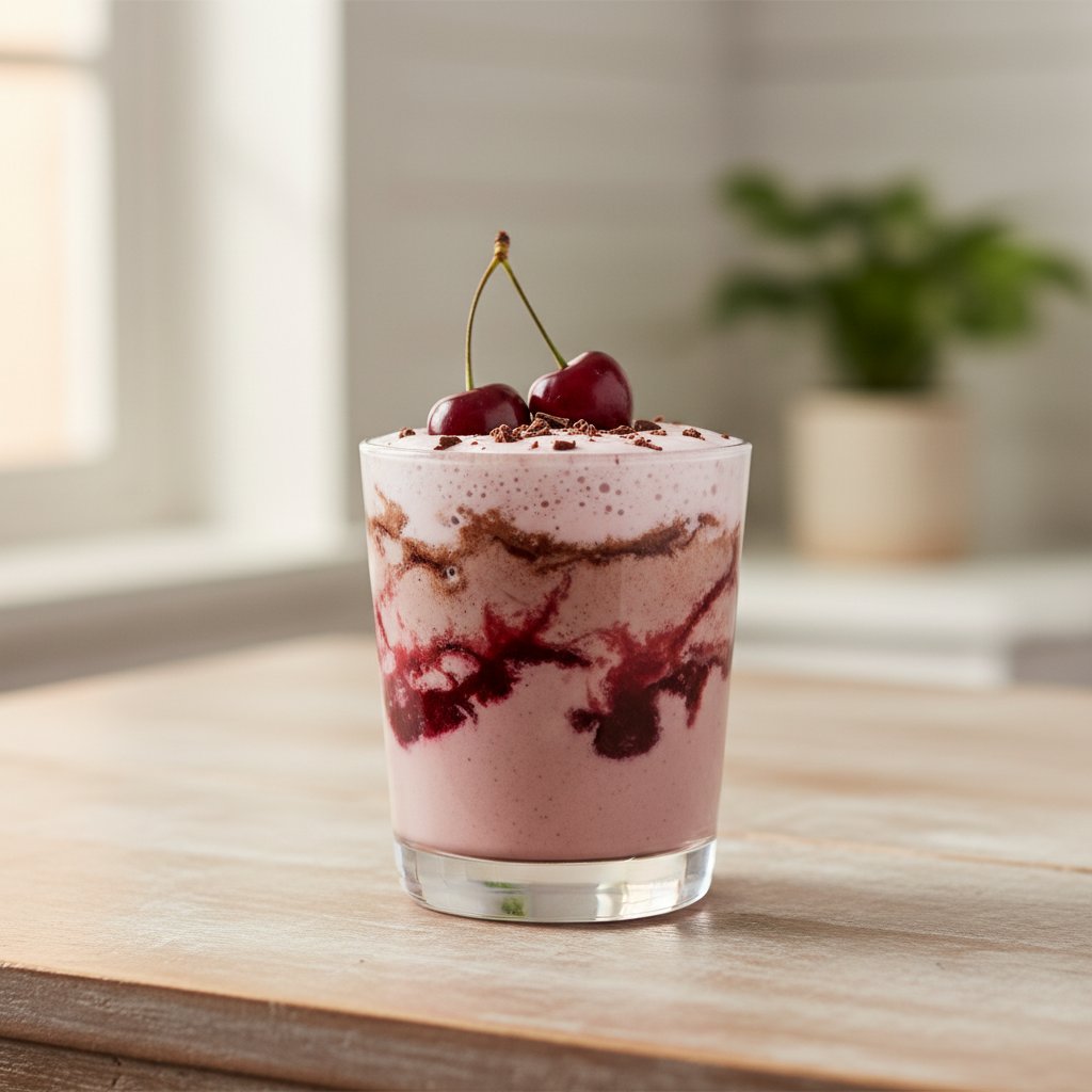 Enjoying a Cherry Chocolate Protein Shake