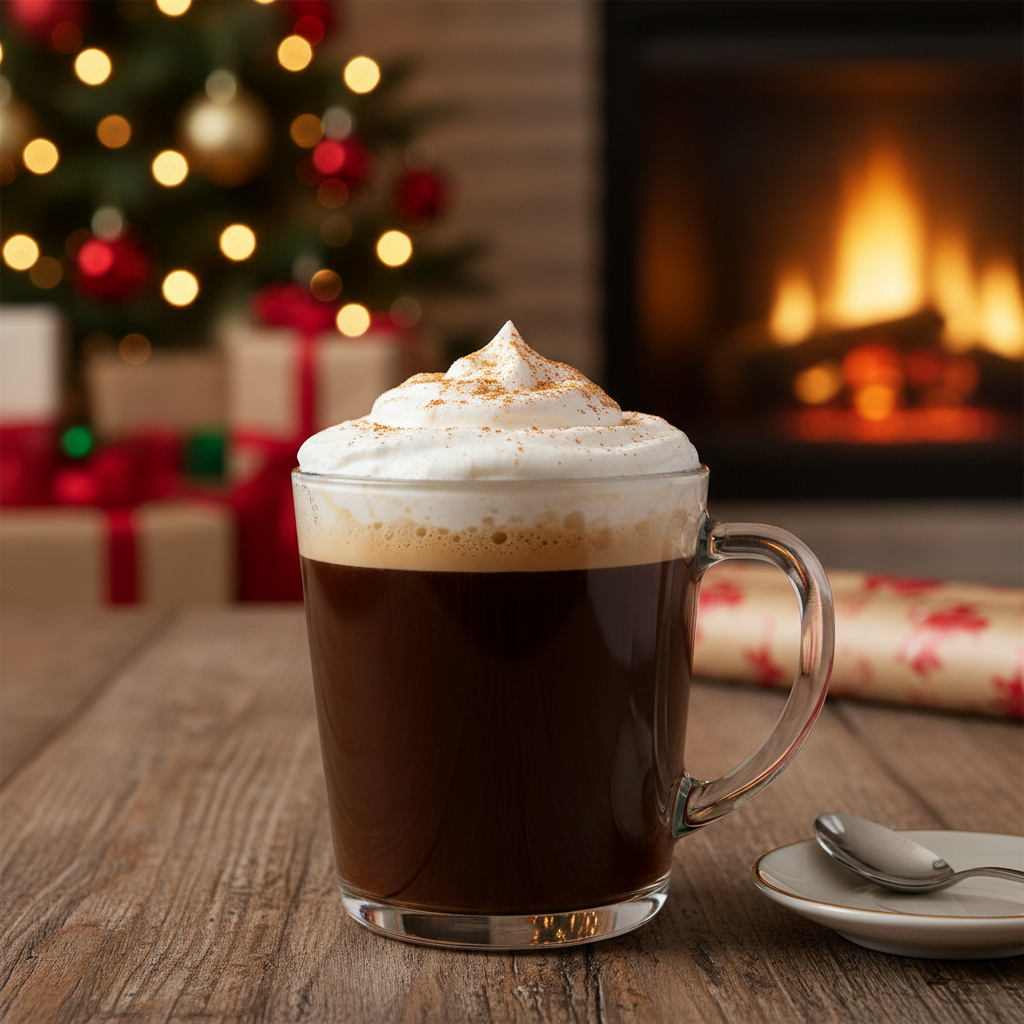 Finished Christmas Morning Coffee topped with garnish
