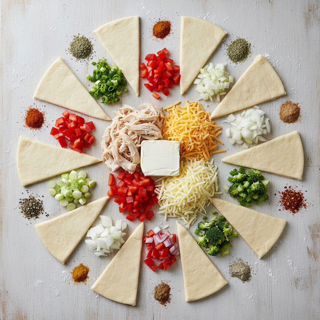 Ingredients for Chicken Stuffed Crescent Rolls