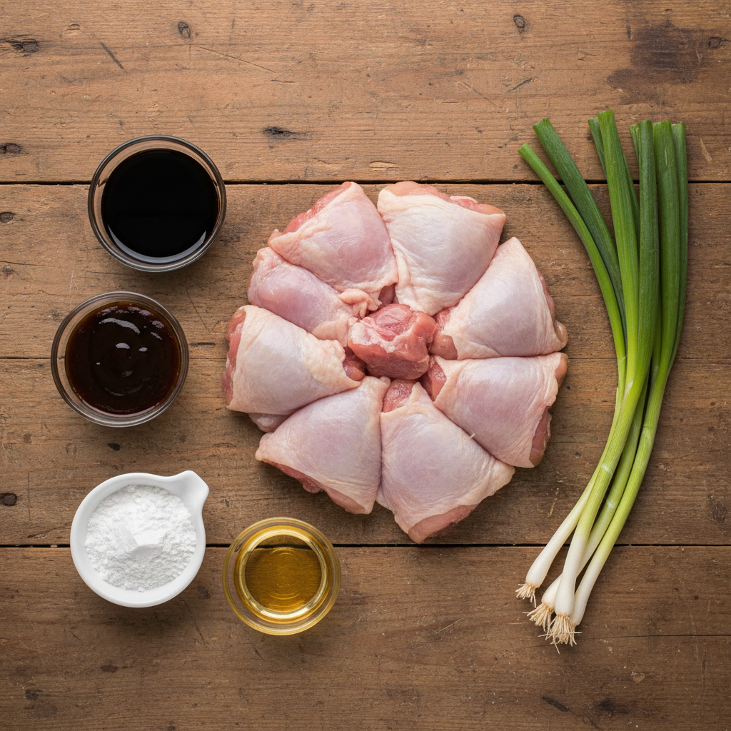 Ingredients for scallion chicken thighs