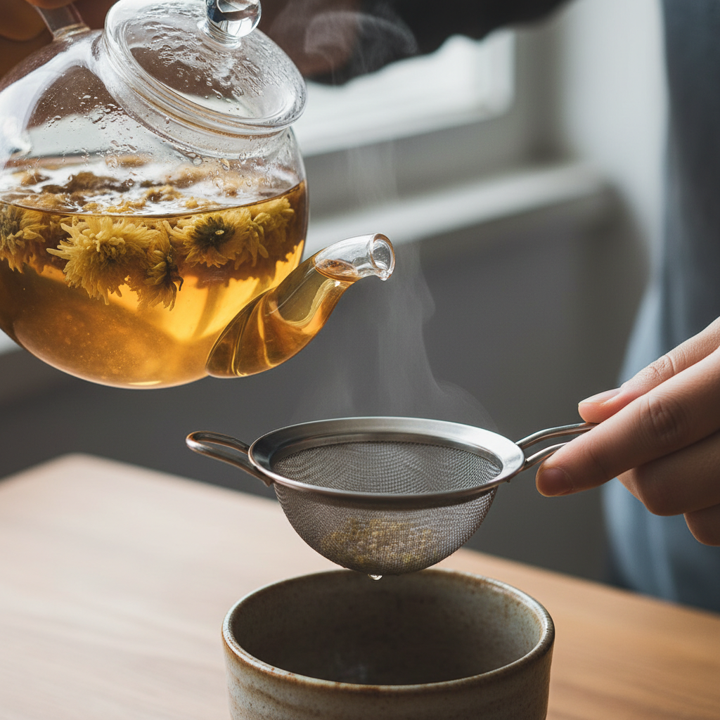 Brewing chrysanthemum tea