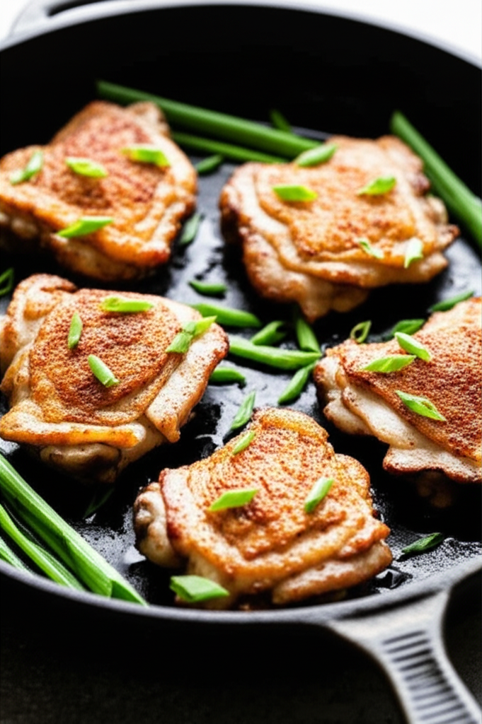 Scallion chicken dish ready to eat