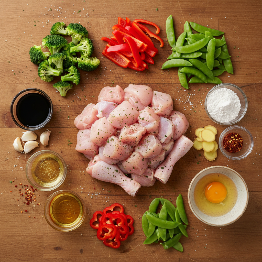Ingredients for Sheet Pan Sesame Chicken and Veggies
