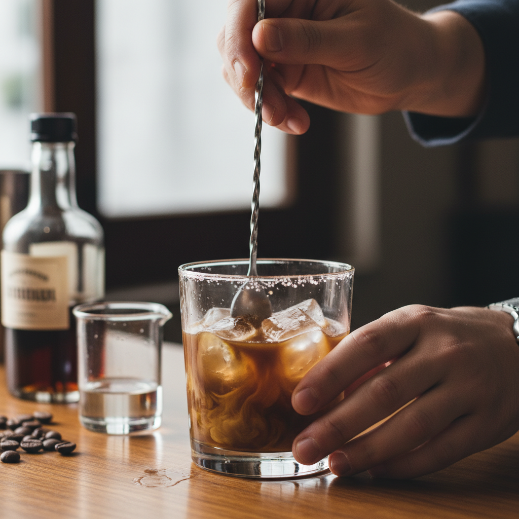 Mixing the Siciliano coffee cocktail