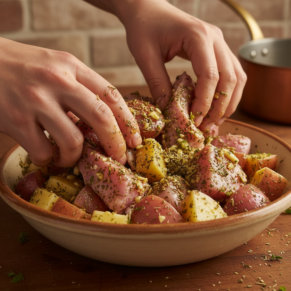 Mixing glaze and dry rub ingredients for pork tenderloin