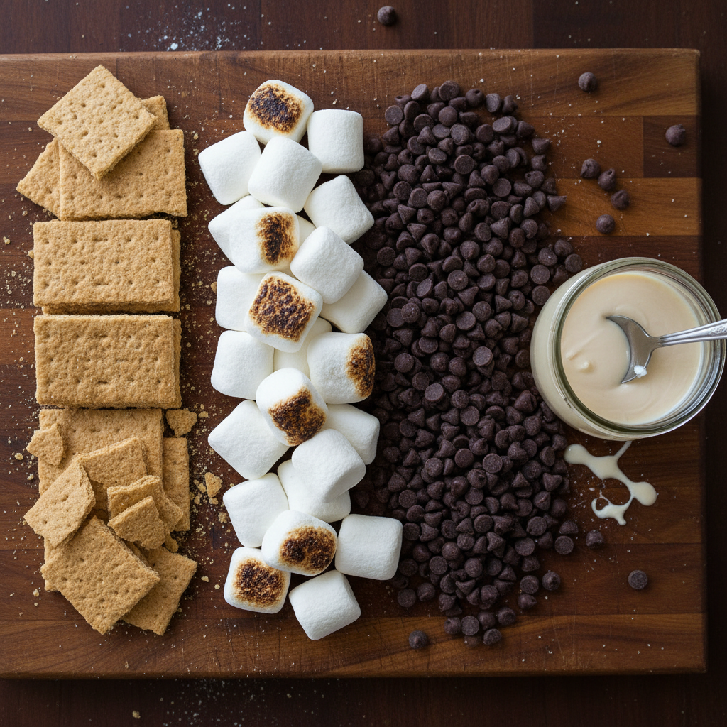 Ingredients for S'mores Fudge