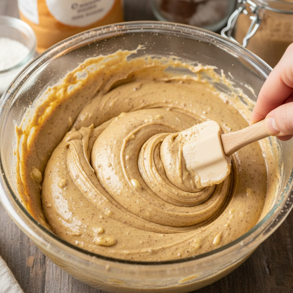 Mixed batter for Snickerdoodle Banana Bread before baking
