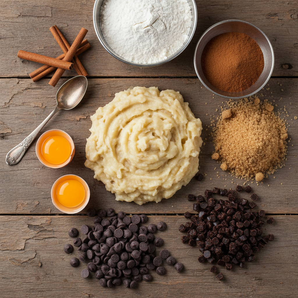 Ingredients for Banana Chocolate Chip Cookies