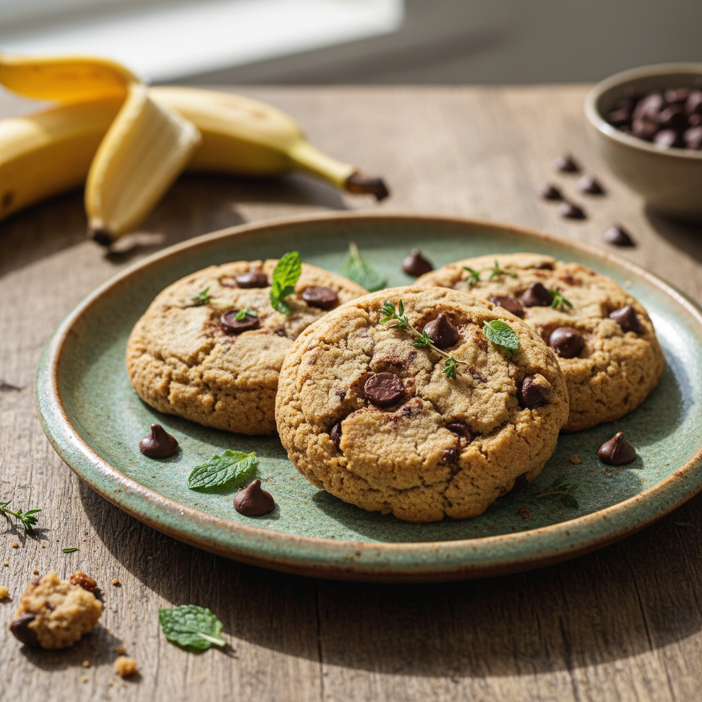 Banana Chocolate Chip Cookies Freshly Baked