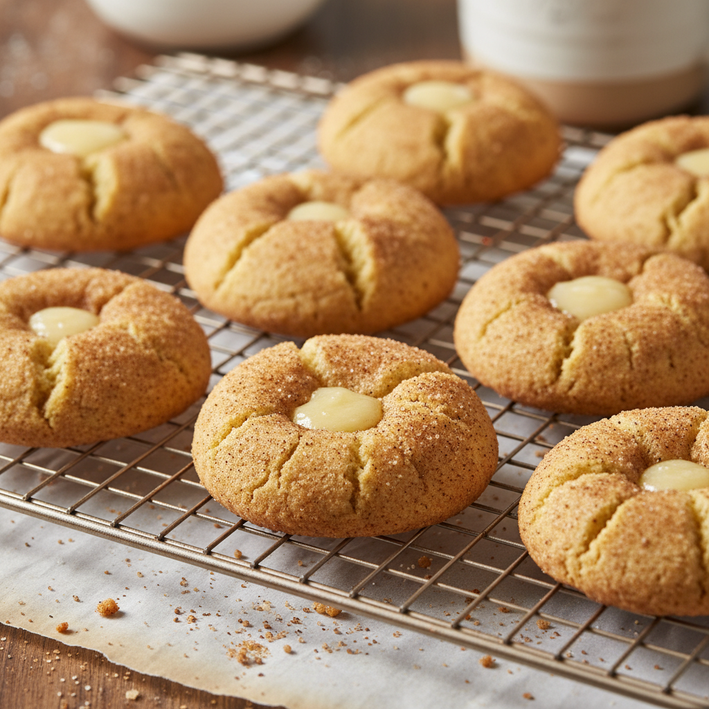 Finished Eggnog Snickerdoodles on a holiday plate